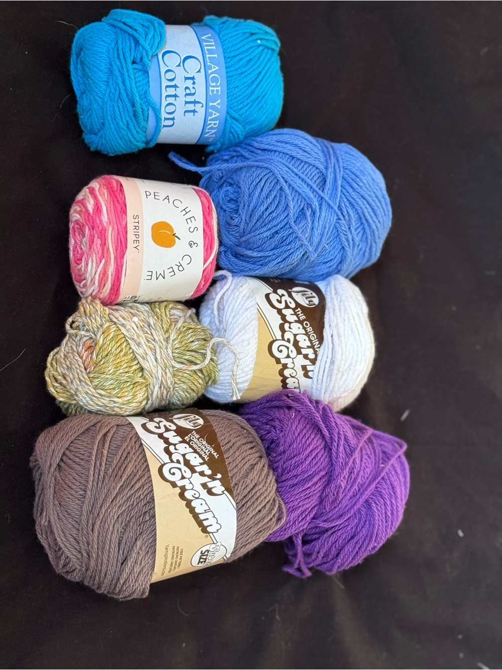 100% cotton yarn. 7 skeins.